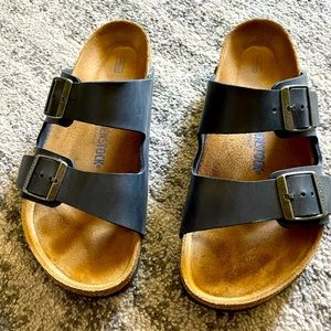 Blue Arizona leather birkenstocks